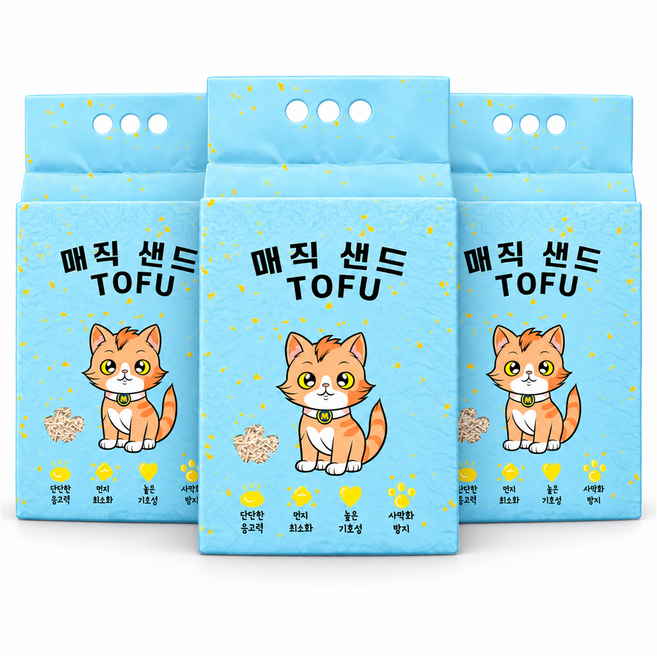 메디펫 매직 응고형 고양이 두부모래 가는입자, 10L, 3개, 라벤더향
