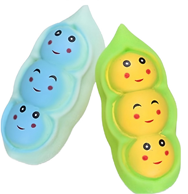 捏捏樂解壓發洩玩具2件組 觸感舒服 碗豆/毛豆, 1組, 顏色隨機