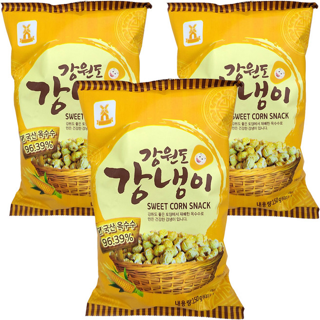성부식품 당암티에프 강원도 강냉이 스낵, 150g, 3개