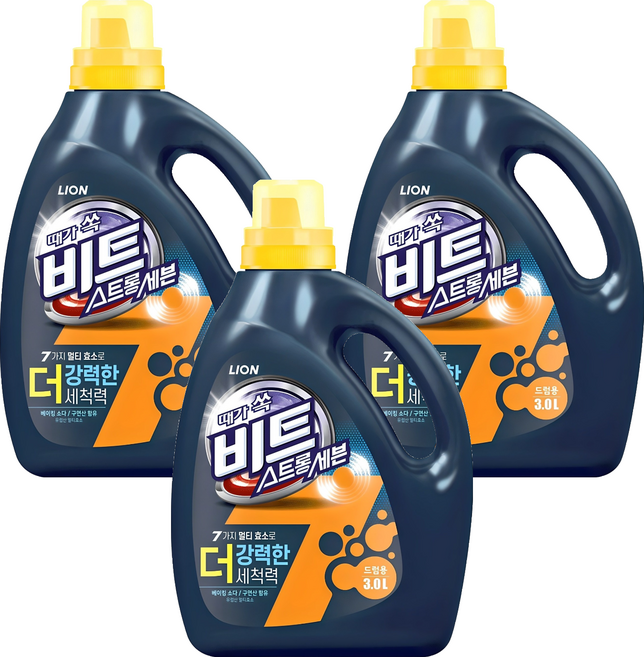 비트 스트롱 세븐 드럼용 액상세제 본품, 3L, 3개