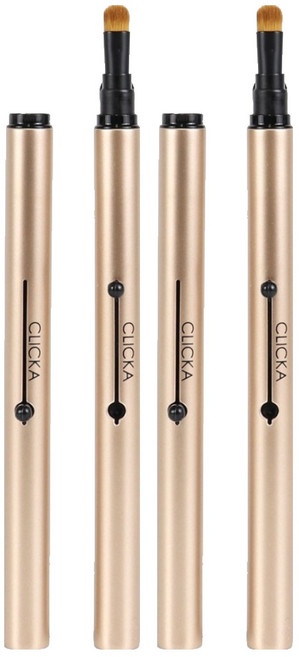 클리카 오토캡 메이크업 포인트 섀도우브러쉬 LM302, 2개, 샴페인골드