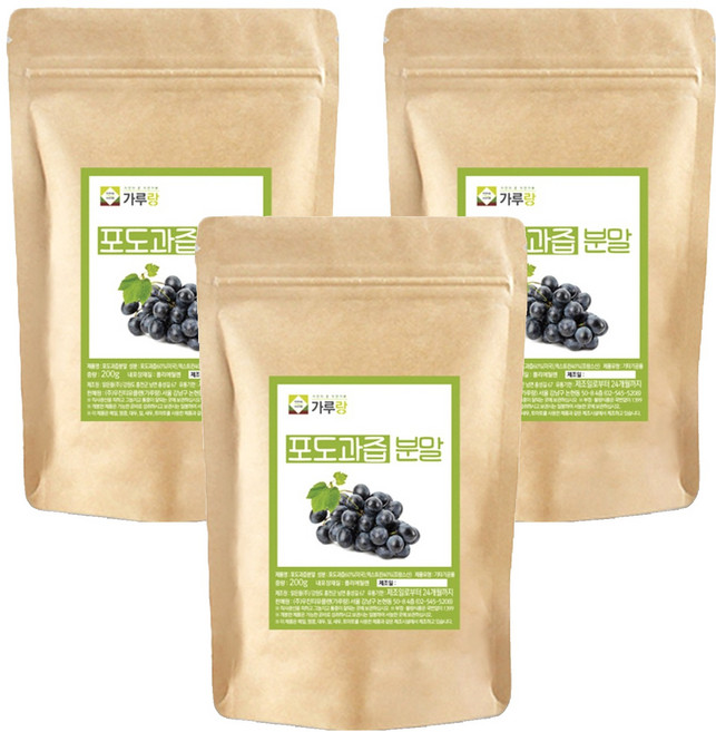 가루랑 포도과즙 분말, 200g, 3개