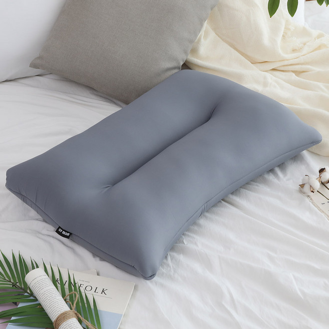 리브맘 쫀쫀푹신 메모리솜 맞춤 경추베개, 그레이, 1개