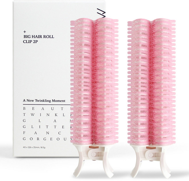글로스앤글로우 빅 헤어롤 집게, 핑크, 2개