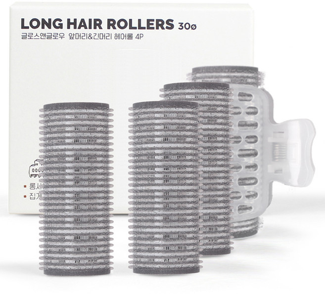 글로스앤글로우 앞머리 긴머리 헤어롤, 4개