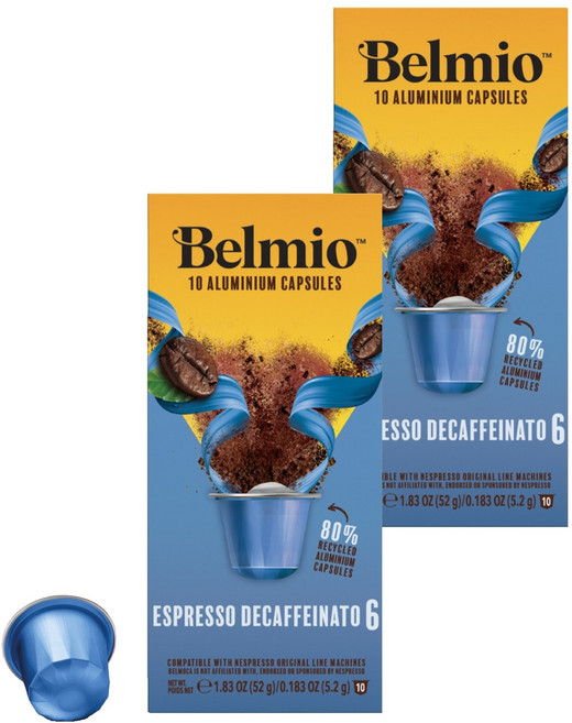 벨미오 에스프레소 디카페나토 네스프레소 호환 캡슐 커피, 2개, 10개입, 5.2g