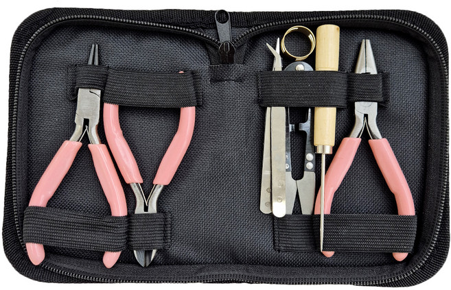 바벨롭 비즈공예 주얼리 DIY 악세사리 공구 절단니퍼 + 구자말이 집게 + 빗살집게 + 송곳 + 오링반지 + 족집게 + 핀셋 2종 세트, 1세트