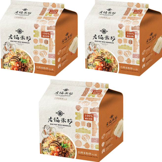 老鍋米粉 台灣米粉炒風味, 70g, 4包, 3袋