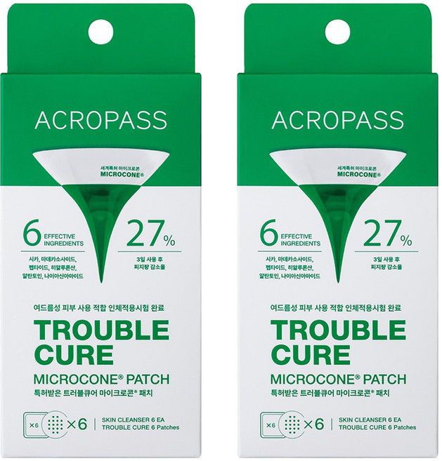 아크로패스 트러블큐어 마이크로콘 패치, 6개입, 2개
