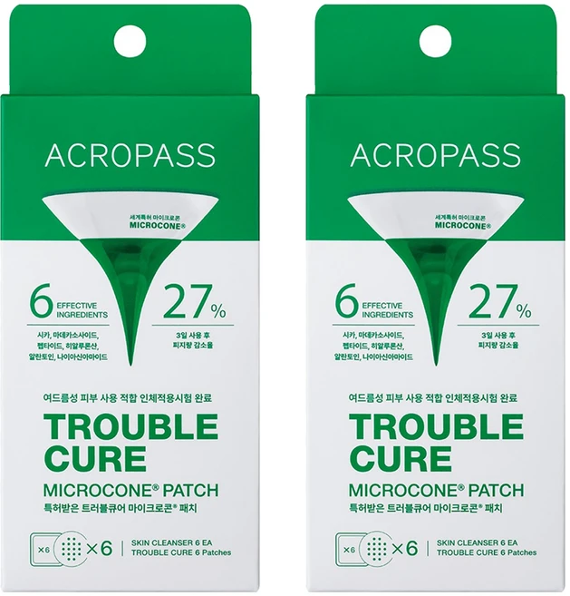아크로패스 트러블큐어 마이크로콘 패치, 6개입, 2개 - 쿠팡