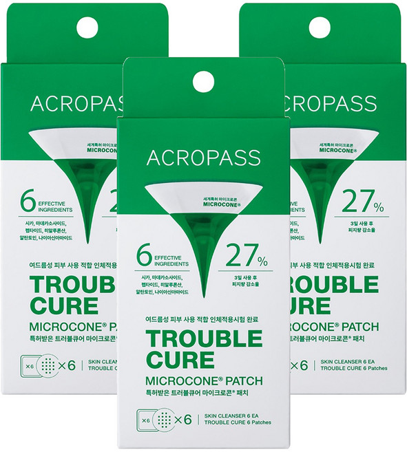 아크로패스 트러블큐어 마이크로콘 패치, 6개입, 3개