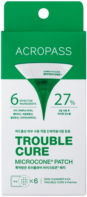 아크로패스 트러블큐어 마이크로콘 패치, 6개입, 1개 - 쿠팡