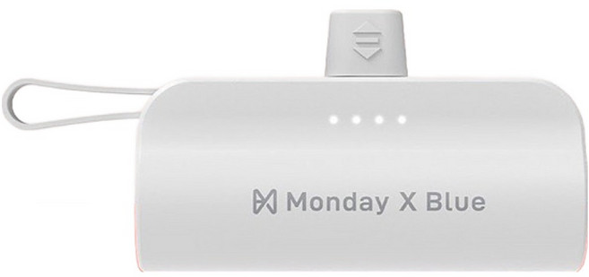 膠囊行動電源 USB-C 4900mAh, PB0004CC, 白色 + 黑色