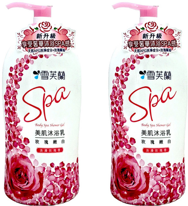 雪芙蘭 美肌SPA沐浴乳 玫瑰, 1kg, 2瓶
