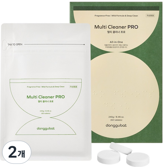 동구밭 텀블러 발포 세정 타블렛 멀티 클리너 프로, 240g, 2개