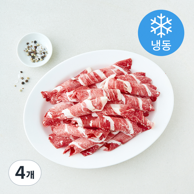 건화한우다 차돌박이 2등급 구이용 (냉동), 4개, 200g