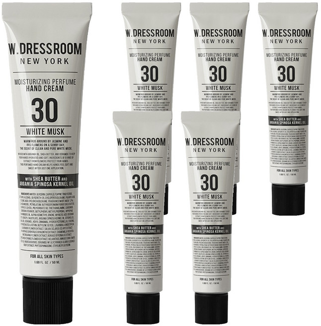 W.DRESSROOM 多麗絲 潤澤香水護手霜 No.30 白麝香, 50ml, 6條