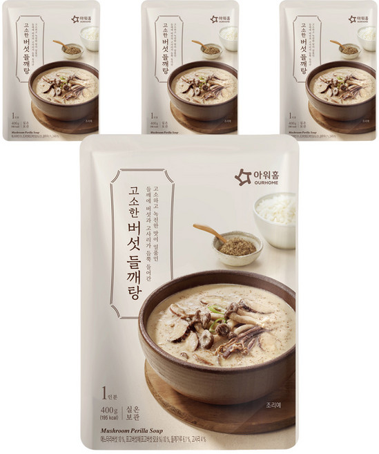 아워홈 고소한 버섯 들깨탕, 400g, 4개