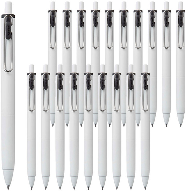 유니볼원 중성 잉크펜 0.38mm, 블랙, 20개