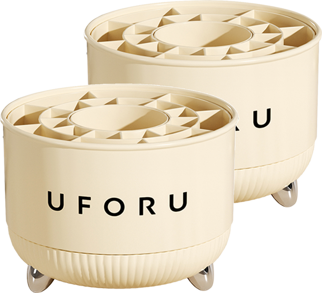 isona 愛收納 21分格360°旋轉收納筆筒, 1層, 米色