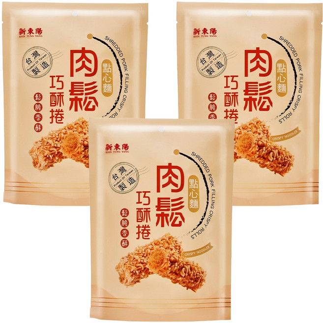 新東陽 肉鬆巧酥捲 點心麵, 130g, 3袋