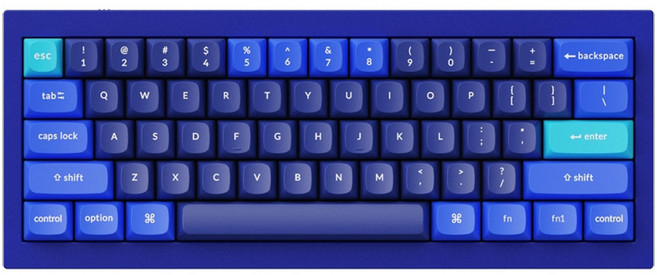 Keychron Q4 鋁製客製化有線無數字鍵機械鍵盤, 海軍藍, 無數字鍵, Q4 J1