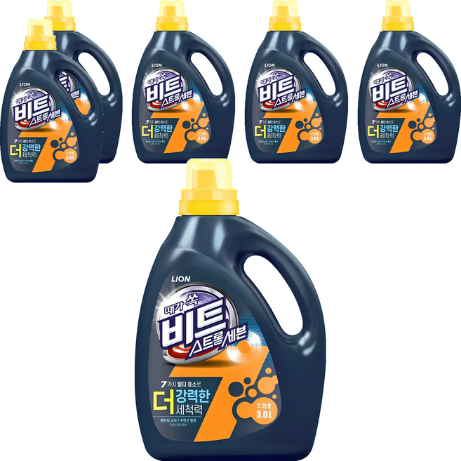 비트 스트롱 세븐 드럼용 액상세제 본품, 3L, 6개