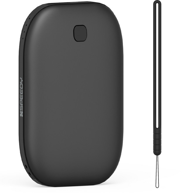 스피디 양면발열 손난로 겸용 보조배터리 5200mAh, SPE-B2DHWP01, 블랙