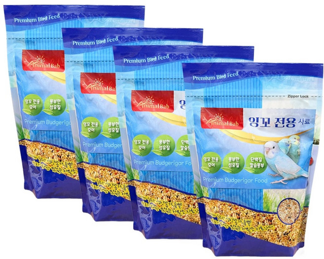 해피세트 잉꼬전용사료, 700g, 4개