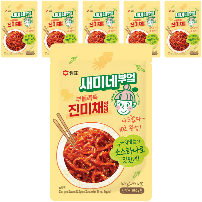 새미네부엌 부들촉촉 진미채양념, 120g, 6개