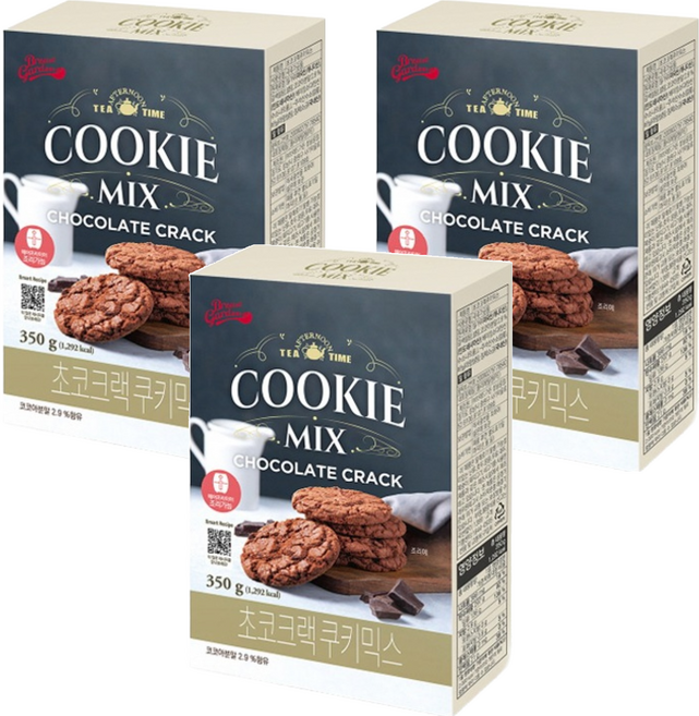브레드가든 초코 크랙 쿠키믹스, 350g, 3개