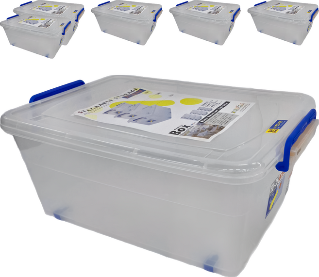 KEYWAY 聯府 活力箱 33.5L, 藍色 + 透明色, 6個