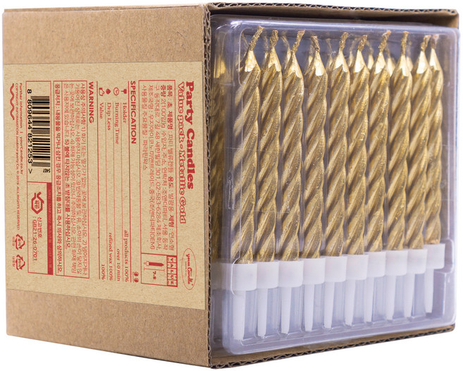 유어캔들 대용량 케이크 생일초, 05 메탈릭 골드, 100개