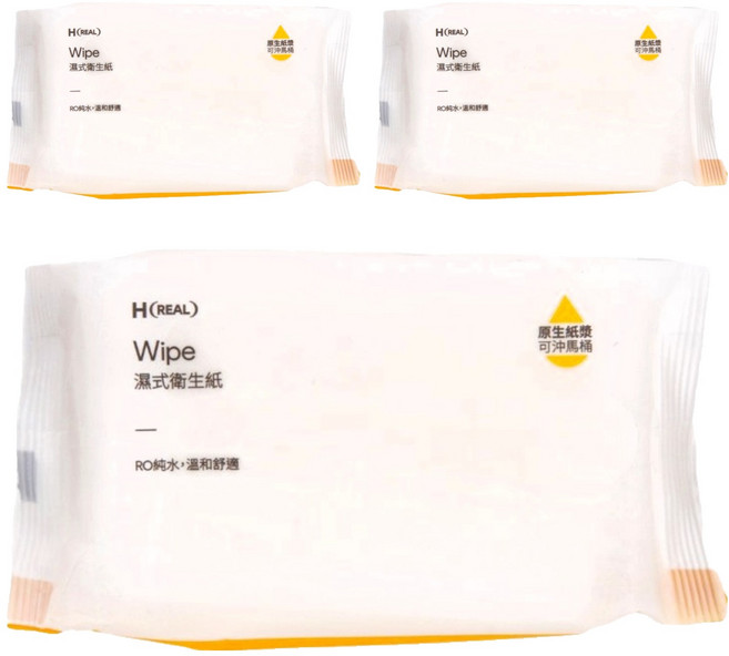 HOLA 和樂家居 REAL濕式衛生紙, 3包, 1組