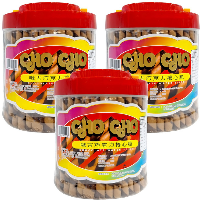 CHO CHO 巧克力捲心脆, 700g, 3罐