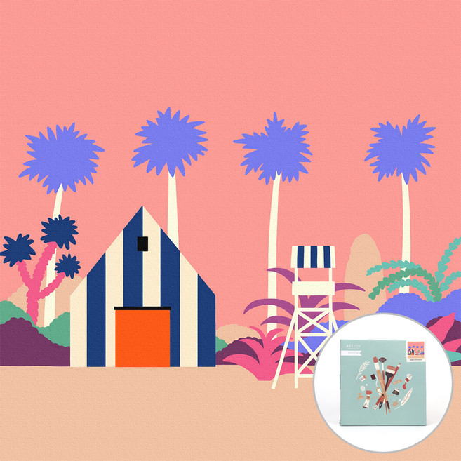 아트조이 물감 2배 DIY 명화그리기 30 x 30 cm, 썸머 베이케이션, 1개