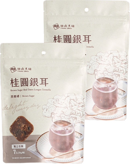 糖鼎 黑糖磚 桂圓銀耳, 30g, 7顆, 2包