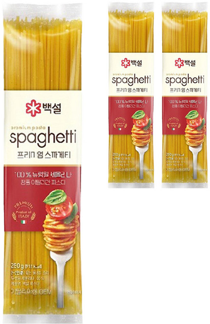 백설 스파게티면, 250g, 3개