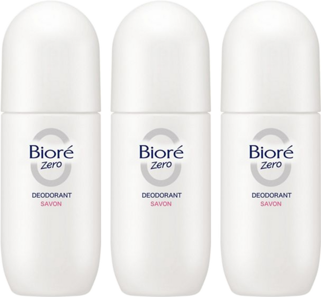 Biore 蜜妮 台灣公司貨 排汗爽身淨味劑 潔淨皂香 滾珠型, 40ml, 3瓶