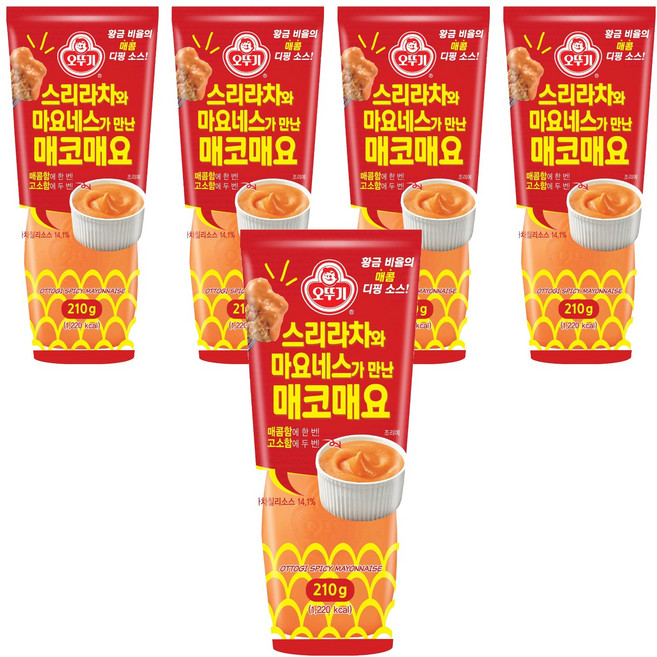 오뚜기 스리라차와 마요네스가 만난 매코매요, 210g, 5개