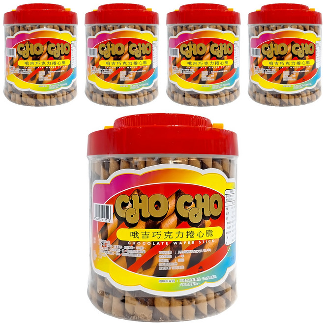 CHO CHO 巧克力捲心脆, 700g, 5罐