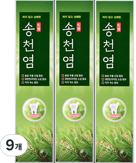 메디안 송천염 치약, 120g, 9개
