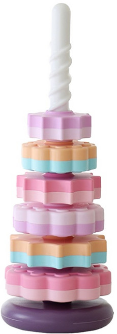 OneMorePlay 彩色旋轉疊環塔, 紫色, 1個