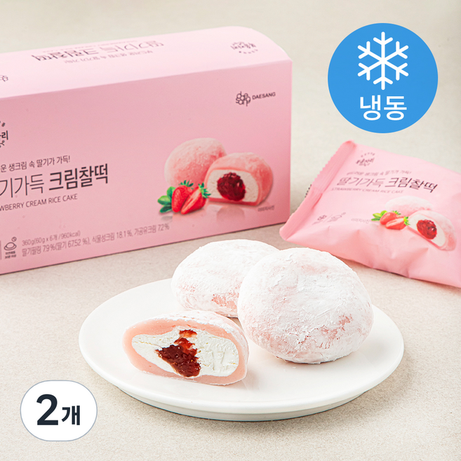 복음자리 딸기가득 크림 찰떡 (냉동), 60g, 6개입, 2개