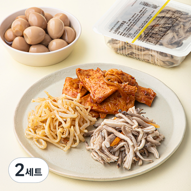 슈퍼키친 바로만든 도시락반찬 메추리알 장조림 230g + 진미채간장볶음 70g + 느타리버섯볶음 110g + 매운어묵볶음 120g 세트, 530g, 2세트