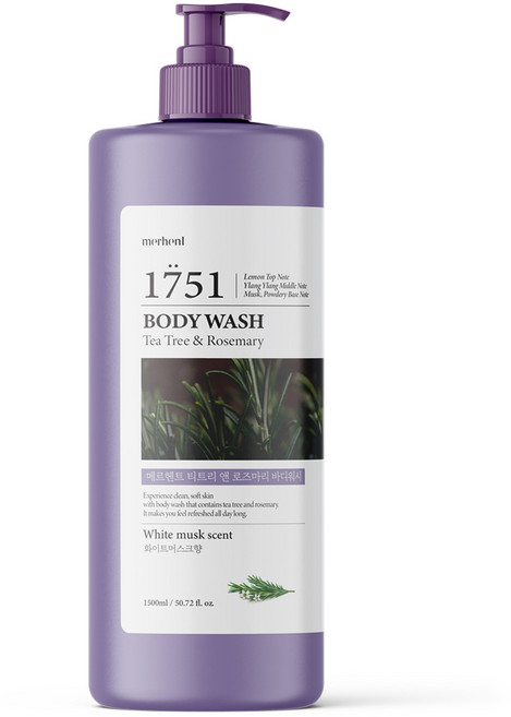 메르헨트 티트리 앤 로즈마리 대용량 바디워시 화이트머스크, 1.5L, 1개