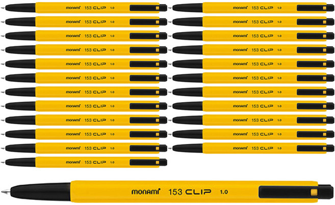 모나미 153 클립 볼펜 1.0mm, 흑색, 24개