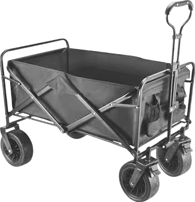 全鋼車架露營車越野折疊小推車 10吋坦克輪 + 帶煞車 90 x 50cm, 火岩咖, 1台