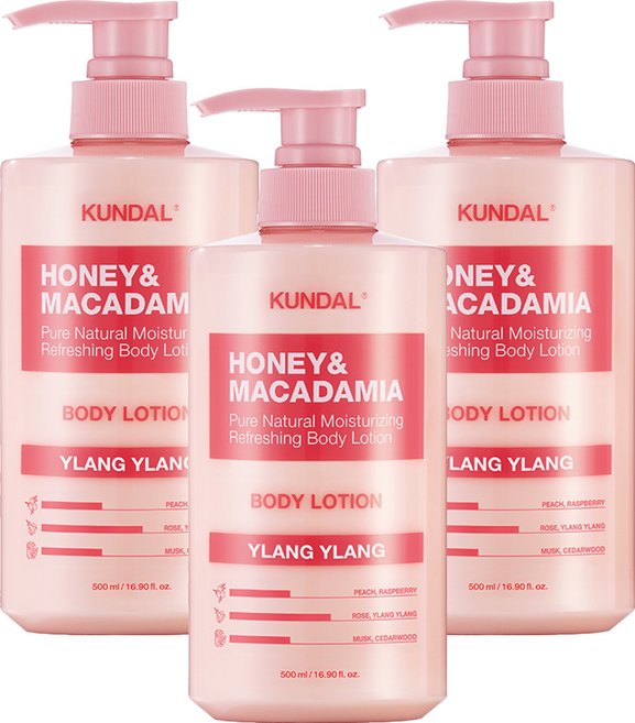 쿤달 퓨어 바디로션 일랑일랑향, 500ml, 3개