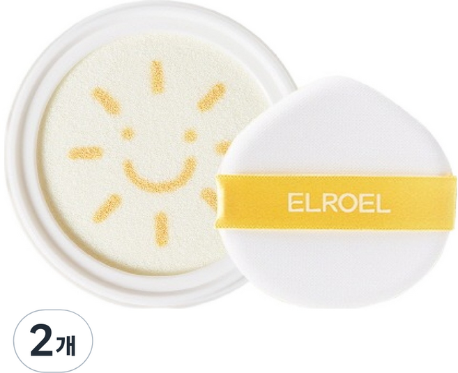 엘로엘 팡팡 옐로우 빅 선쿠션 플러스 리필 SPF50+PA++++, 25g, 2개
